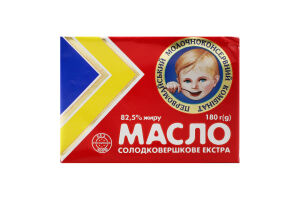 Масло сладкосливочное 82.5% Экстра Первомайський МКК м/у 180г