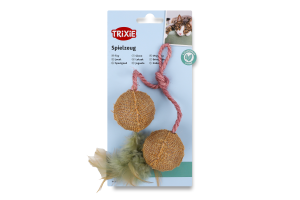 Іграшка д/котів М"яч джут з котячою м"ятою 4,5см 2шт Тріксі
