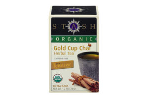 Stash Organic Gold Cup Chai Herbal Tea Caffeine Free with Turmeric Tea Bags - 18 CT