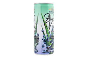 Напій безалкогольний Aloe Vera Blueberry негазований 250мл ж/б Bisan Drinks