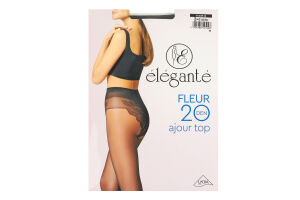 Колготки женские Elegante Fleur Ajour top 20den 2 nero