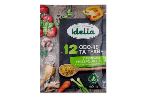 Приправа універсальна зі смаком овочів у гранулах 12 овочів та трав Idelia м/у 60г
