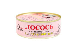 Лосось у власному соку з додаванням олії стерилізований Craft Fish з/б 240г