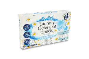 Листы стирального порошка универсальные Свежесть Swirl 20шт