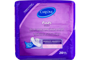 CareOne Pads Moderate Absorbency Regular Length - 20 CT