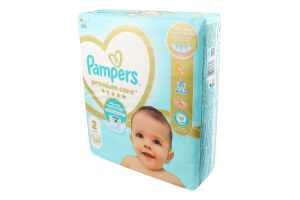 Подгузники для детей 4-8кг 2 Premium Care Pampers 88шт