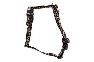 Шлея д/собак з QR паспортом леопард нейлон пластиковий фастекс р.M 20мм A38-60см B46-60см WauDog