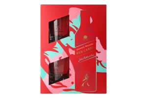 Набор Виски 0.7л 40% Red label + 2 стакана Johnnie Walker к/у 3шт