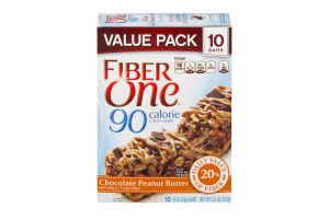 Fiber One 90 Calorie Chewy Bars Chocolate Peanut Butter Value Pack - 10 CT