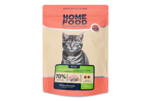 Корм д/кошенят Fresh Chicken сухий 400г Home Food