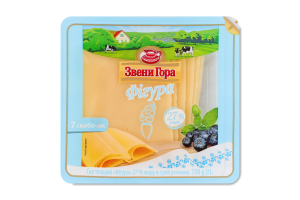 Сир 27% твердий нарізка Фігура Звени Гора лоток 130г