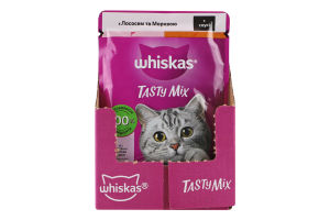 Корм консервований повнораціонний для дорослих котів З лососем та морквою в соусі TastyMix Whiskas д/п 85г