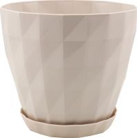 Вазон д/квітів Кристал 1,15л бежевий з підставкою Серінова