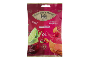 Конфеты с фруктовой начинкой Вишня-лайм и Апельсин-малина Cavendish&Harvey м/у 75г