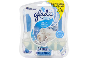Glade PlugIns Scented Oil Refills Clean Linen - 2 CT