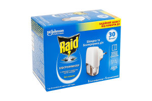 Електрофумігатор + рідина проти комарів 30 ночей Без запаху Raid 2шт