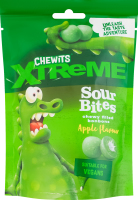 Конфеты со вкусом яблока и лимона с кислинкой Sour bites Xtreme Chewits д/п 115г