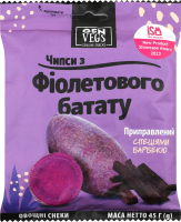 Чипси з фіолетового батату приправлений спеціями барбекю Gen Vegs м/у 45г
