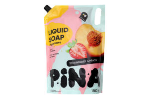 Мило рідке Pina 1500 мл д/пак. Strawberry and peach