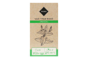 Чай травяной Мелисса RIOBA к/у 25х1.5г
