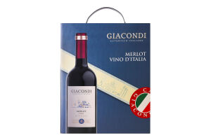 Вино 3л 12.5% червоне напівсухе Мерло Vino D`italia Giacondi к/у