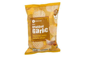 SE Grocers Wavy Potato Chips Roasted Garlic