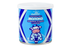 Молоко сгущенное 8.5% цельное с сахаром Sladosvit ж/б 370г