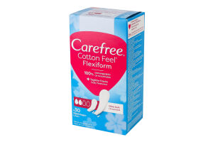 Прокладки щоденні гігієнічні Unscented Flexiform М'якість бавовни Carefree 30шт