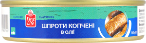 Шпроти копчені в олії стерилізовані Fine Life з/б 160г