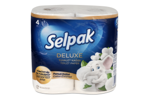 Бумага туалетная 3-х слойная Cotton Enriched Deluxe Selpak 4шт