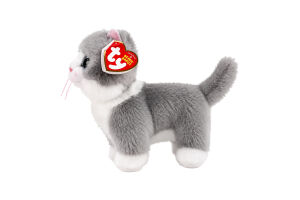Игрушка мягкая для детей от 3лет 15см №37411 Серая кошка Фурли Beanie babies TY 1шт