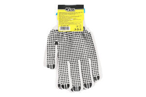 Рукавиці робочі білі трикотажнi чорна крапка на 2сторони р.10 з підвіскою Werk