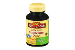 Nature Made Calcium Magnesium Zinc Tablets - 100 CT