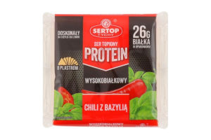 Сир плавлений Чилі з базиліком з високим вмістом протеїну скибочки 42% 130г Sertop