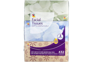 Ahold Facial Tissues Soft & Gentle 3-Ply Unscented - 3 PK
