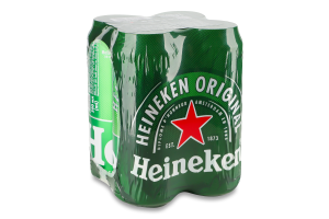 Пиво 4х500мл 5% светлое фильтрованное пастеризованное Original Heineken м/у