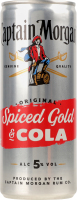 Напиток слабоалкогольный 0.25л 5% газированный с ромом и колой Spiced Gold&Cola Original Captain Morgan ж/б