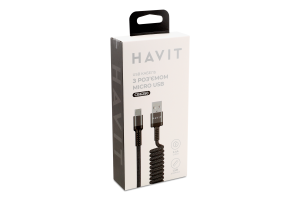 Кабель спіральний micro-USB 1,5м HV-CB6250 Хевіт