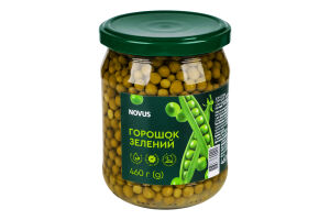 Горошек зеленый консервированный Novus в/с с/б 460г