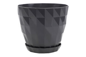 Вазон д/квітів Кристал 1,15л антрацит з підставкою Серінова