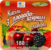 Кисель с плодово-ягодным вкусом с яблочным концентрированным соком Золоте Зерно м/у 180г