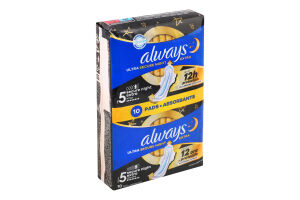 Прокладки гігієнічні ароматизовані Secure Night Extra Ultra Always 10шт