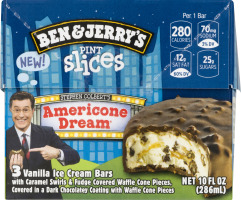 Ben & Jerry's Vanilla Ice Cream Bars Pint Slices American Dream - 3 CT