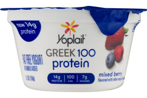 Yoplait Greek 100 Protein Fat Free Yogurt Mixed Berry