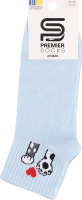 Шкарпетки жіночі Premier socks Резинка лапки з серцями р23-25 св.блакит арт.8423