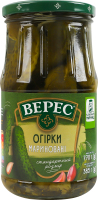 Огірки мариновані слабокислі стерилізовані Верес с/б 770г