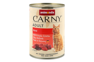 Корм д/котів з яловичиною 400г ж/б Карні