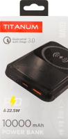 Повербанк з бездротовою зарядкою 10000mAh 10Аг 22,5W Titanum