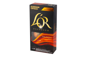Кофе натуральный жареный молотый в капсулах Colombia Andes Espresso L'OR к/у 52г