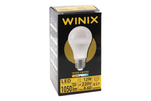 Лампа тепле світло A60 12W E27 3000K LED Winix 1шт